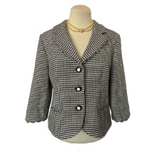 Petite Perceptions Houndstooth Black and White Blazer Size 12P - £25.90 GBP