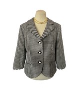 Petite Perceptions Houndstooth Black and White Blazer Size 12P - £27.24 GBP