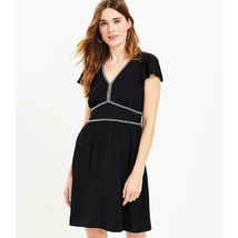 NWT Womens Size 10 TALL 10T Ann Taylor LOFT Black Braided Detail Mini Dress - £21.89 GBP
