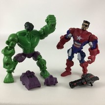 Super Hero Mashers Marvel Iron Patriot Incredible Hulk 6&quot; Figure Lot Hasbro - £25.25 GBP