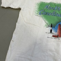 Vintage North Carolina Shirt Mens L Gray Blue Lighthouse Map Graphic Tee... - £14.07 GBP