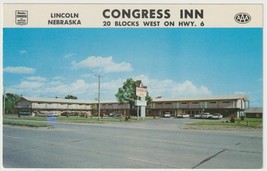 Congress Inn Lincoln Nebraska Vintage Postcard Unposted - £3.91 GBP