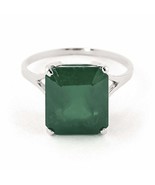 925 Sterling Silver Natural Certified 10 Ct Emerald Solitaire Ring For B... - £61.51 GBP