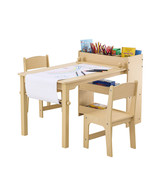 VEVOR Kids Art Table and 2 Chairs Toddler Craft and Play Table with A Ca... - £124.32 GBP