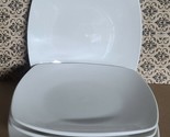 Four (4) SALT™ ~ Off-White ~ 9.5&quot; Square ~ Soft Rim ~ Porcelain ~ Dinner... - £29.99 GBP