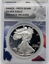2023 W- American Silver Eagle- ANACS- PR70DCAM- Advanced Release - £145.52 GBP
