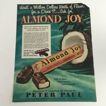 1950 Peter Paul Almond Joy Double Bar Coconut Chocolate Vintage Print Ad - £6.79 GBP