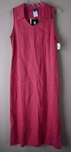 Vintage LINEN Sleeveless LONG DRESS Coral Size 5 Dare to Dress Womens USA - $48.95
