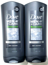 2 Bottles Dove Men Care Nature Inspired Charcoal Clay Purifying Body Face Wash - £20.35 GBP