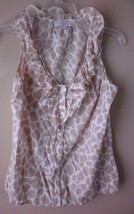 Ann Taylor Loft ANIMAL PRINT Giraffe Ruffled Sleeveless Top Blouse S Petites - $19.55