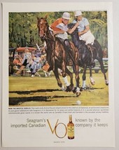 1959 Print Ad Seagrams VO Canadian Whiskey Polo Players on Horseback - $16.05