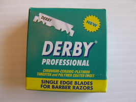 100 DERBY single edge razor blades for barbers platinum coated - £8.56 GBP