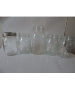 5 Vintage Ball  Mason Jars1933-1950 Clear Glass Canning Wedding Crafts  ... - $267.67 MXN