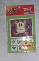 Pokemon Super-Size 1999 Artbox Stickers RATICSTE- Pikachu-MEOWTH- SEALED- Nip - £5.15 GBP