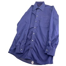 Eton Men Dress Shirt Button Up Black Purple Striped Long Sleeve 15.5 39 ... - $29.68