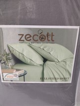 FITTEDD SHEET- Zecott 400 Thread Count Sateen Fitted Full Size Sheet Frost Grey - £19.68 GBP