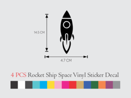 4 PCS Rocket Ship Space Die cut Vinyl Decal Sticker set - £9.63 GBP+