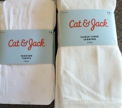 Two (2) Pair Cat &amp; Jack Brand Tights/Capri Legging Girl&#39;s Size 12-14 NEW (32) - £17.93 GBP