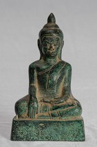 Antique Khmer Style Bronze Enlightenment Phnom Da Buddha Statue - 14cm/6&quot; - £238.56 GBP