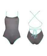 NWT MELISSA ODABASH halter swimsuit 46 12 maillot designer luxe aqua tob... - £93.03 GBP