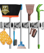 Mop Broom Holder Wall Mount Metal Pantry Organization and Storage Garden... - $13.11