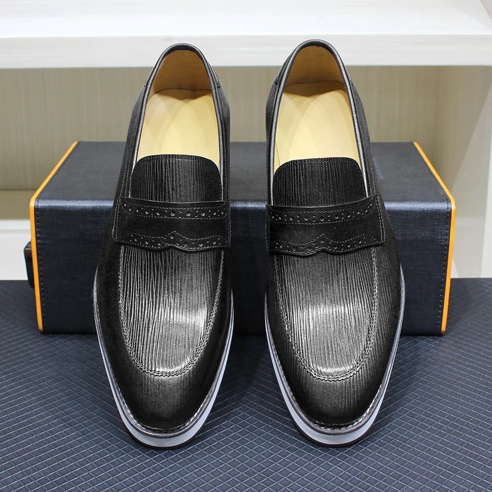 Men&#39;s Loafers Genuine Leather Slip-on Casual Shoes Handmade Comfortable ... - £125.81 GBP