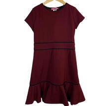 Aqua burgundy flounce hem cap sleeve dress new Med - £14.76 GBP