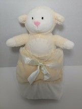 Kids Preferred cream or pale yellow lamb in pocket Baby Security Blanket satin  - £8.69 GBP