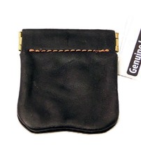 Leather Coin Pouch   Black Money Purse Wallet   Amish Handmade In Usa - £19.05 GBP