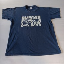 Amsterdam T Shirt Mens Medium Blue White Graphics Short Sleeve B &amp; C Col... - €8,51 EUR