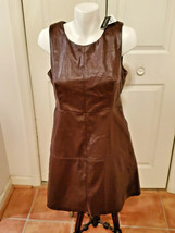 New Look Junior&#39;s Size Large Pleather Burgundy Short Sleeve Dress (NEW) - £31.61 GBP