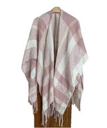 Lauren Conrad Cape Scarf Shawl Wrap One Size Soft Pink Ivory Fringe 56&quot; ... - $20.41 CAD