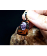 OPEN VESSEL: Mahogany Obsidian with Amethyst Natural Gemstone Pendant OOAK - $102.90 CAD
