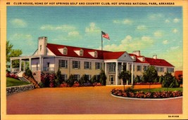 Postcard Hot Springs Golf And Country Club House - BK 45 - £1.56 GBP