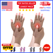 Fingerless Compression Gloves, 2 Pairs, Arthritis &amp; Carpal Tunnel Relief... - $15.88