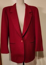 LL Bean Vintage Women&#39;s Wool Cashmere Lined Jacket Wine Red Blazer Button Sz 10 - £27.70 GBP