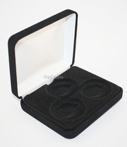 Black Felt Coin Display Gift Metal Plush Box Holds 3-IKE Or 3 Ase Silver Eagles - £7.54 GBP
