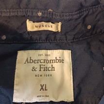 Abercrombie & Fitch Men's Muscle Button Down Collared Blue Shirt Long Sleeve XL image 4