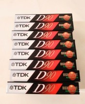 TDK D90 Blank IEC1 90-Minute Type 1 Audio Cassette Tape Lot of 8 NOS Sealed - £15.09 GBP