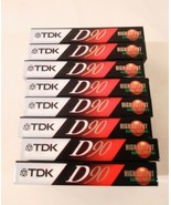 TDK D90 Blank IEC1 90-Minute Type 1 Audio Cassette Tape Lot of 8 NOS Sealed - £15.10 GBP