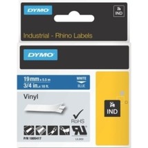 Dymo IND Vinyl Labels 3/4&quot; - White On Blue - £48.24 GBP