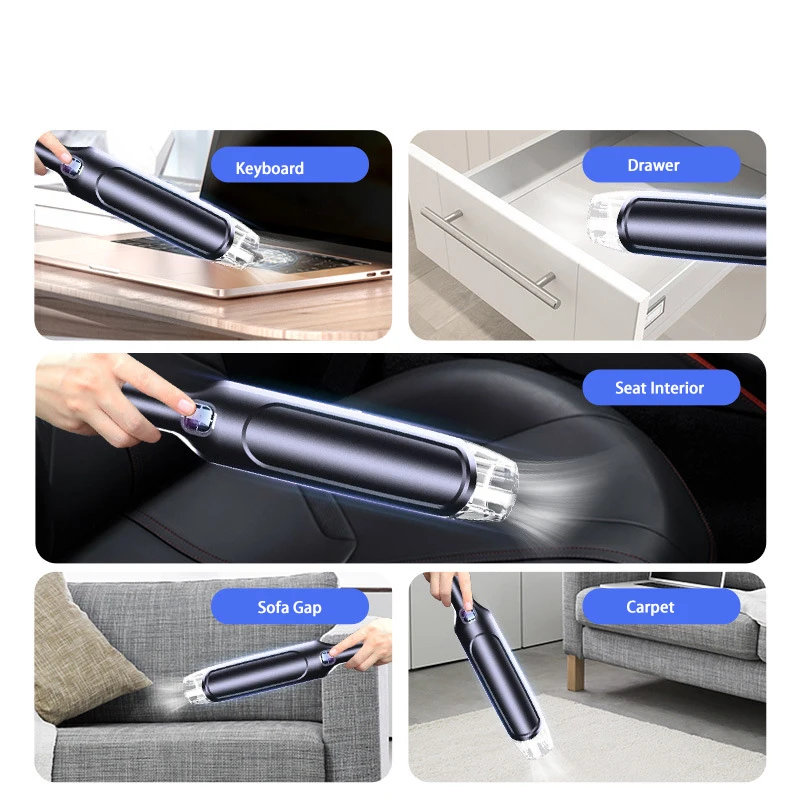 4 In1 Portable 9000pa Car Vacuum Cleaner 120W Wireless Handheld Mini Large Power - £31.31 GBP+