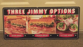 Authentic Jimmy Johns THREE OPTIONS Bread Sandwich Tin Sign 10.5&quot;h x 24&quot;w 2007 - £22.52 GBP