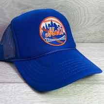 NEW YORK METS NYC NY ROYAL BLUE HAT 5 PANEL HIGH CROWN TRUCKER SNAPBACK - £18.32 GBP