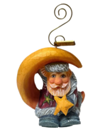 G.Debrekht Artistic Studios Santa on Moon Hand Crafted Wood Ornament Sta... - $54.12