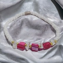 Vintage shell, Mother of Pearl bracelet, screw clasp,  - £15.62 GBP