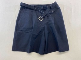 Jessica Women&#39;s Belted Shorts Size 16 Blue Pleated Polyester/Rayon High ... - $9.89
