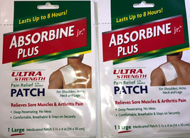 SHIP N 24HR-2pk Absorbine Jr. Plus Ultra Strength Pain Relief Patch-5 1/2 x 4 In - £5.44 GBP