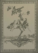 Wall Art Print French Birds 47x65 65x47 Light Gray Linen Unframed - £573.41 GBP