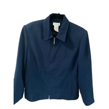 Worthington Womens Size 16 Navy Blue Blazer jacket Coat Zip Up Career Bu... - $24.74